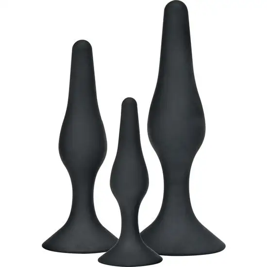 Набор Curvy companties Kit 3 пробки силиконовый черный мастурбатор Parejas материал