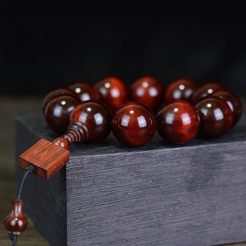 AURAREIKI Padauk Rhinoceros Horn Buddha Beads ручная гирлянда Розария с амулетами украшения