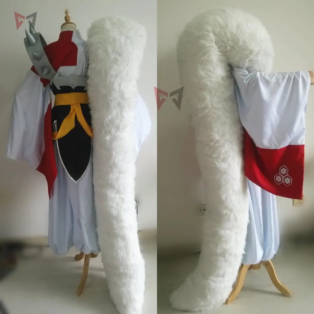 Фото Новинка аниме Inuyasha sesshoumaru косплей костюм карнавал Хэллоуин Артур Карри Необычные кимоно сапоги парик большой хвост изготовленный на заказ №4