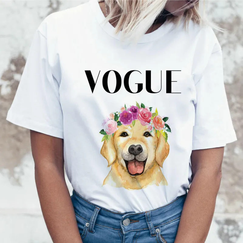 Забавная женская футболка большого размера белые футболки 2019 vogue dog homme