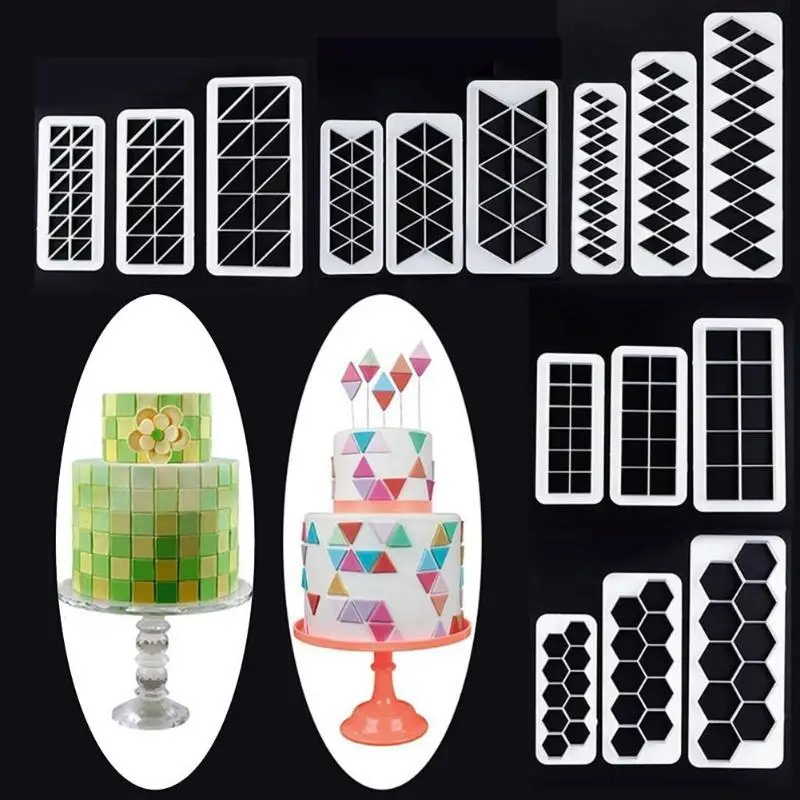 

3pcs/set Geometric Cookie Cake Mold Fondant Chocolate Molds Cutter Baking Accessories Candy Cake Decorating Tools Bakeware