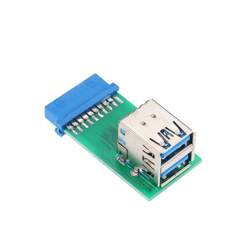 Двойной USB 3 0 A Тип мама для материнской платы 20 Pin Box Header слот caard адаптер