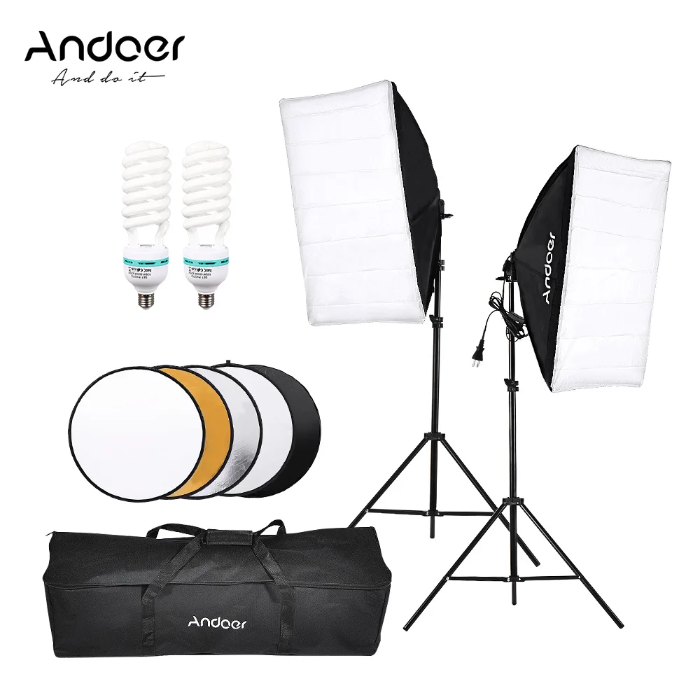 

Набор для студийной фотосъемки CZ Andoer, палатка для освещения, оборудование для фото-и видеосъемки с цветовой температурой 5500K для портретной ...