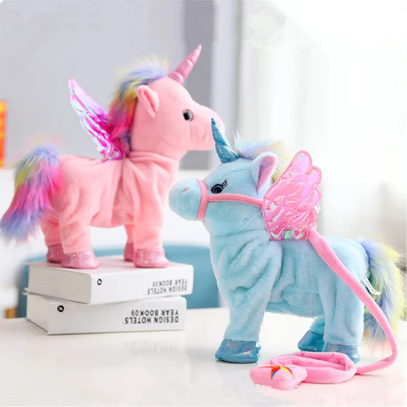 

1pc Electric Walking Unicorn Plush Toy Stuffed Animal Toys Electronic Music Unicorn Doll for Children Christmas Gifts