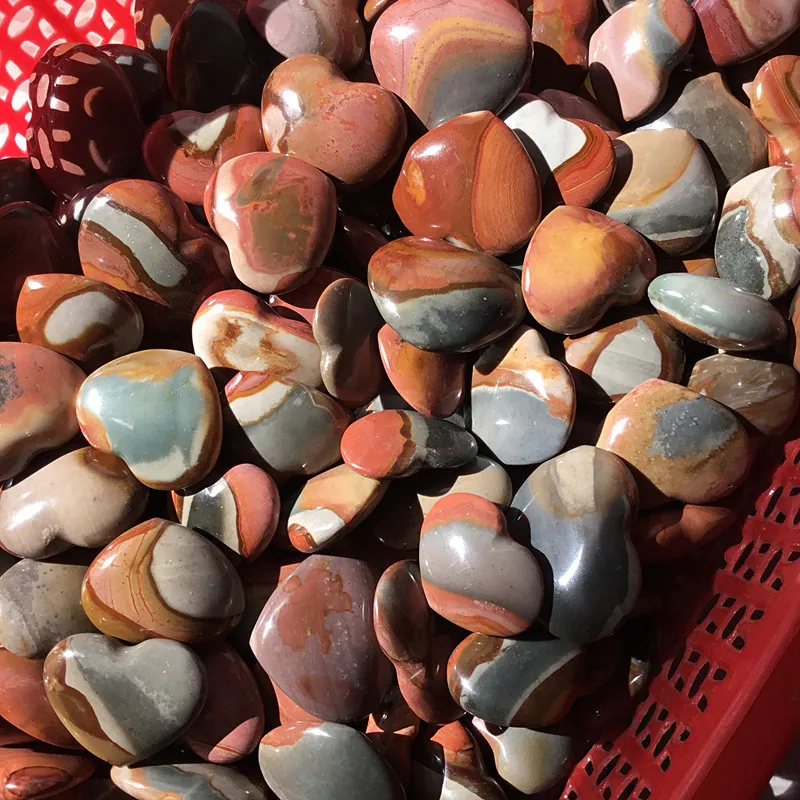 

Natural Ocean Stone Ocean Stone Jasper Heart Pendant DIY Jewelry Mass Wholesale