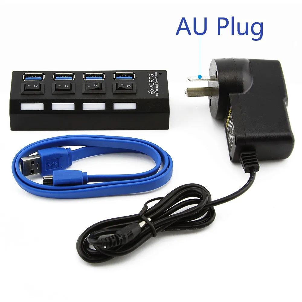 Чуи usb хаб 3 0 4/7 Порты сплиттер с US/UK/EU/AU Мощность адаптер высокое Скорость 5 Гбит/с