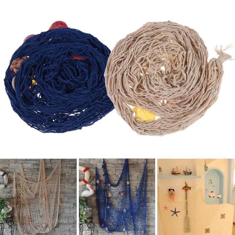 

Sailor style Home Door Wall Hanging Fishing Net Seaside Beach Shell Nautical Party Decoration Sail Wall Net Party Decoration