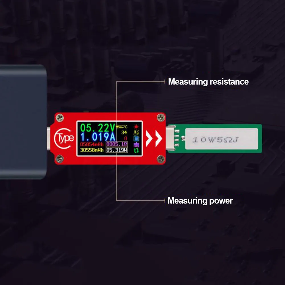 Напряжение Амперметр тип-c тестер Быстрая зарядка USB инструмент PD измеритель тока Измерение температуры Высокая точность цвет Емкость экрана