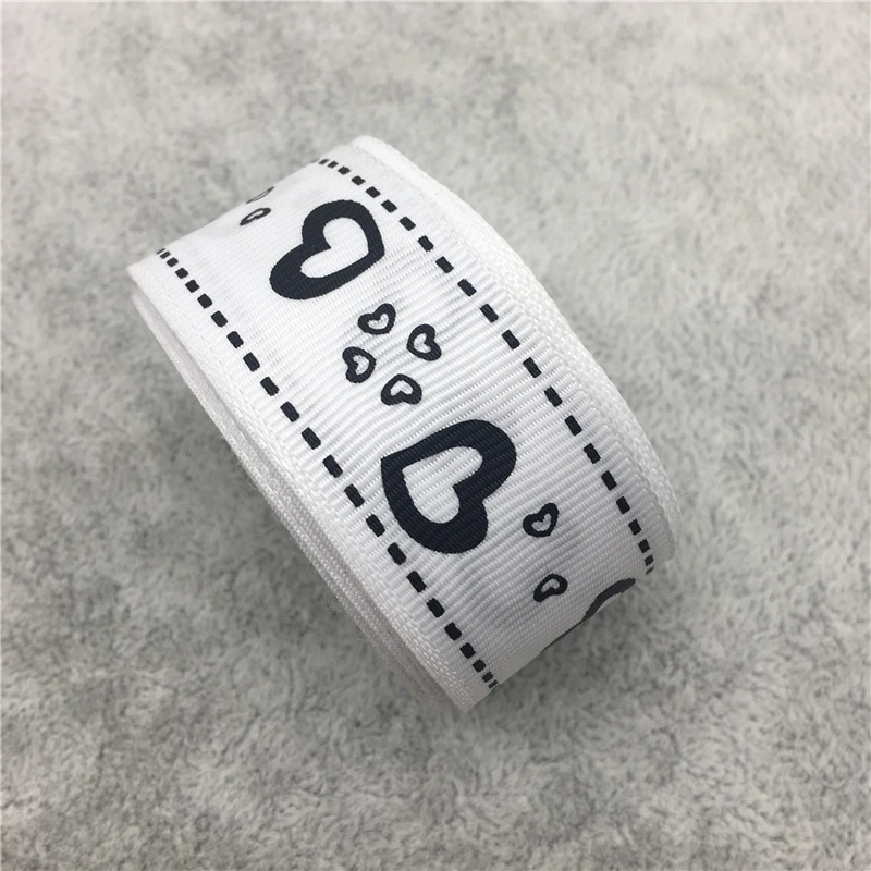 Лента для волос с принтом Love Grosgrain 5 ярдов/партия 1 дюйм (25 мм) бантик свадьбы