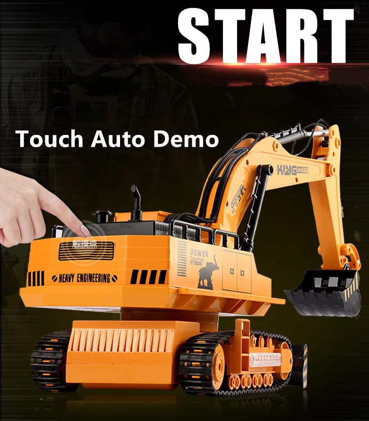 Большой Радиоуправляемый экскаватор 14 каналов 2 4G Touch Auto Demo с зарядным