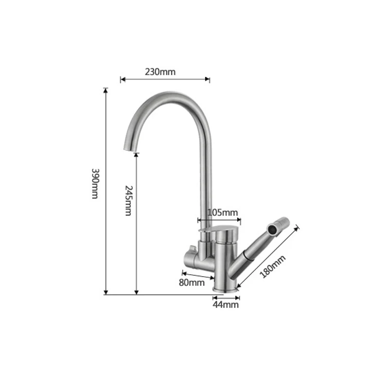 

2019 New Product 360 Swivel Kitchen Faucet With Pull Out Kitchen Tap Spray Water Gun Hot And Cold Multifunctional kitchen faucet