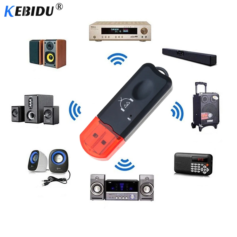 Kebidu беспроводной USB Bluetooth V2.1 приемник адаптер ключ с микрофоном стерео аудио
