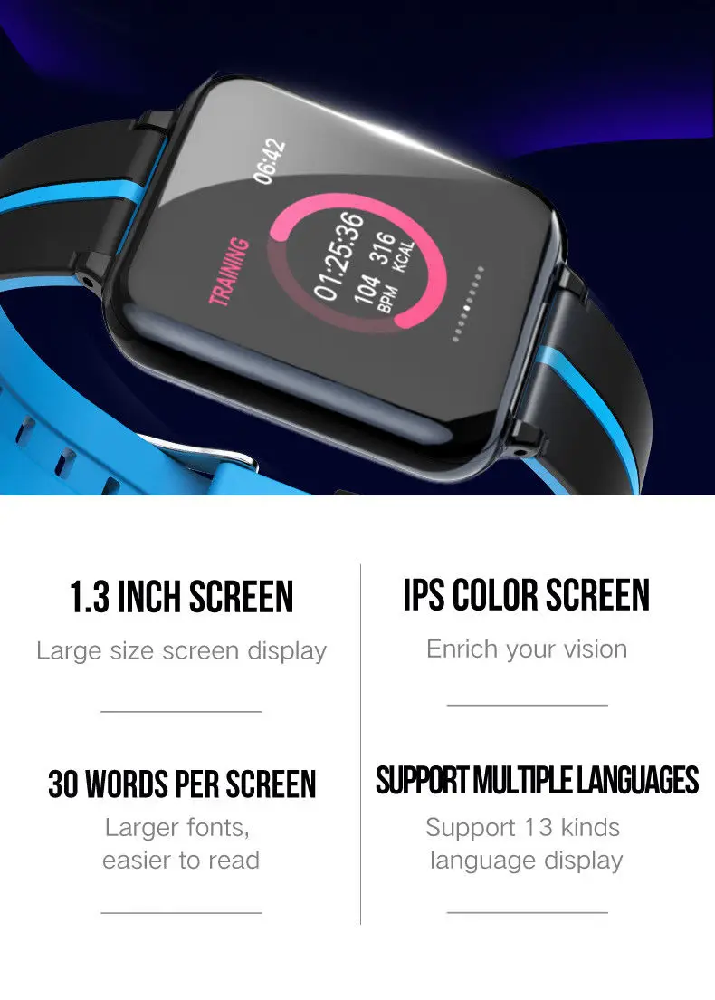 Waterproof Smart Watch Heart Rate Monitor Bracelet Wristband for Android | Электроника