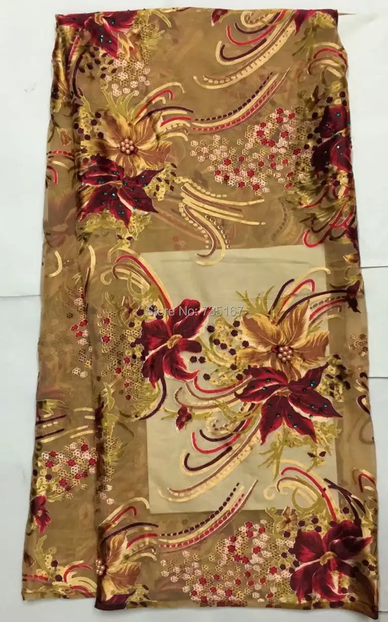 4 5 метров! Лучшие продажи Африканский шифоновая кружевная ткань Атлас для платья