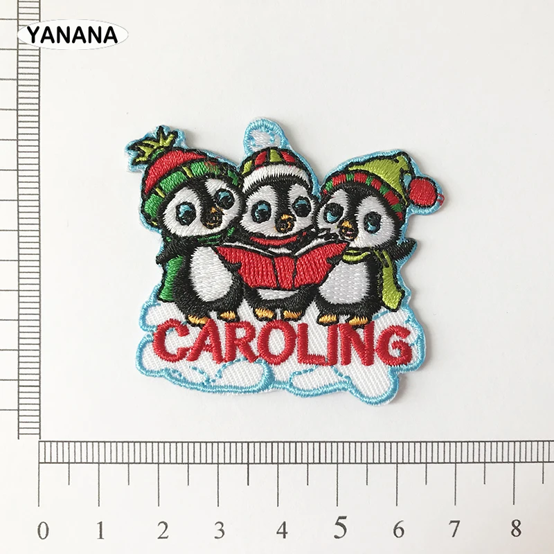 penguin singing caroling Clothing Decoration Patch Iron on | Дом и сад