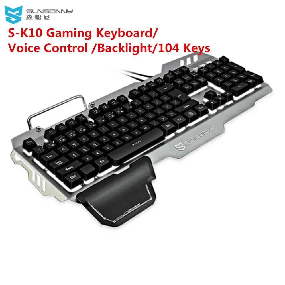 SUNSONNY S K10 износостойкая Проводная игровая клавиатура Голосовое управление RGB