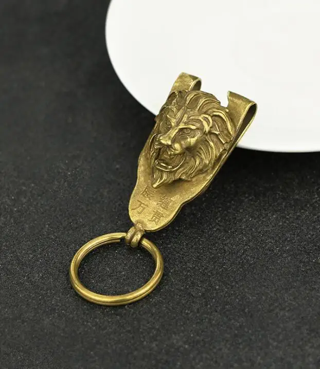 Китайская латунная резная застежка для ключей изысканный маленький кулон в виде