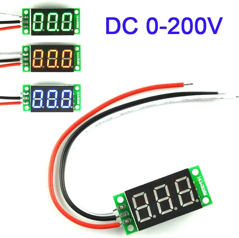 0 36 &quotКрасный Синий цифровой светодиодный мини дисплей модуль DC 200 в вольтметр