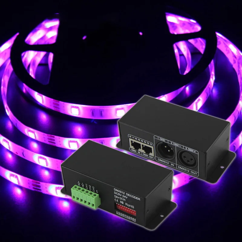 Bc-803 Rgb Dmx512 Контроллер Dc5V-24V 5А * 3Ch постоянное напряжение pwm декодер для Led полосы