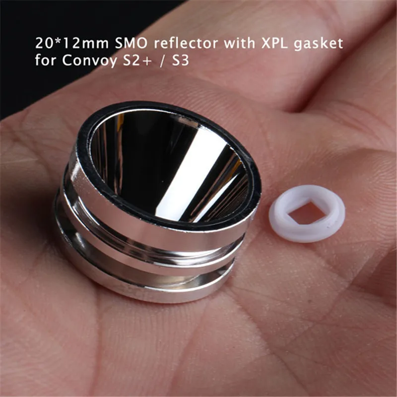 

1pcs 20x12mm Flashlight Smooth Reflector For Convoy S2+/S3 With XPL Gasket Portable Lighting Accessories High Quality