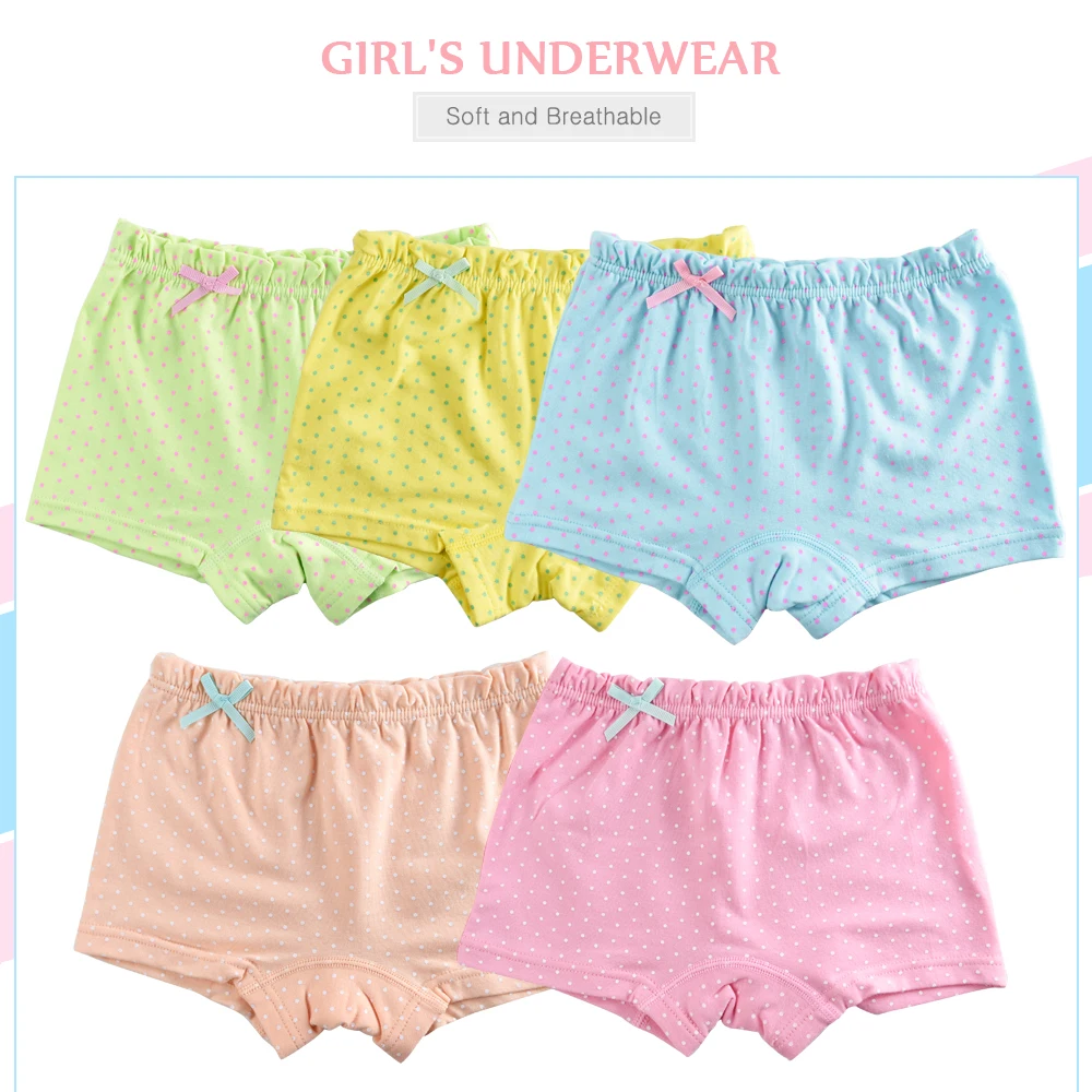 Трусы боксеры из органического хлопка для девочек 5 шт./лот|girl boxer|kids girl underweargirls
