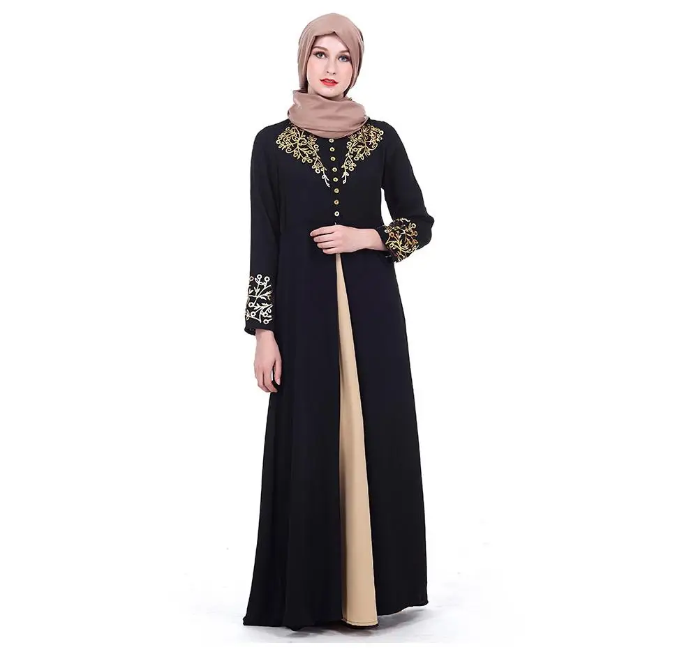 Женское платье Кафтан Abaya в Дубае мусульманские цветы горячая штамповка женская