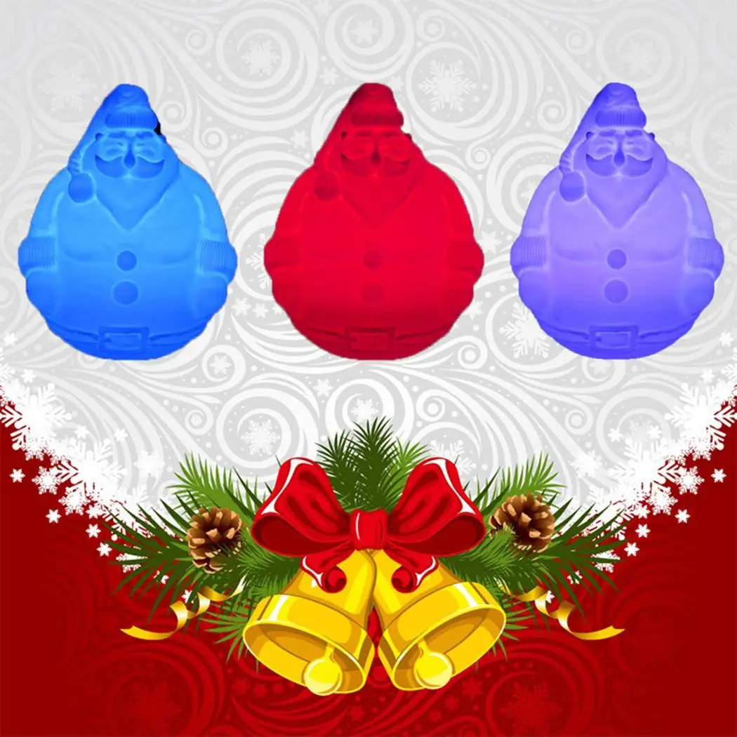 3D Print LED Lights Creative Santa Claus Shape Night Bedroom Desk Dormitory Blow Contral Table Lamp 1000 hours | Лампы и освещение