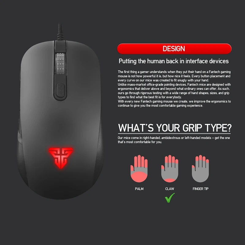 Fantech X12 компьютерная проводная мышь 2400 dpi USB оптическая ПК игровая кабель 6 кнопок