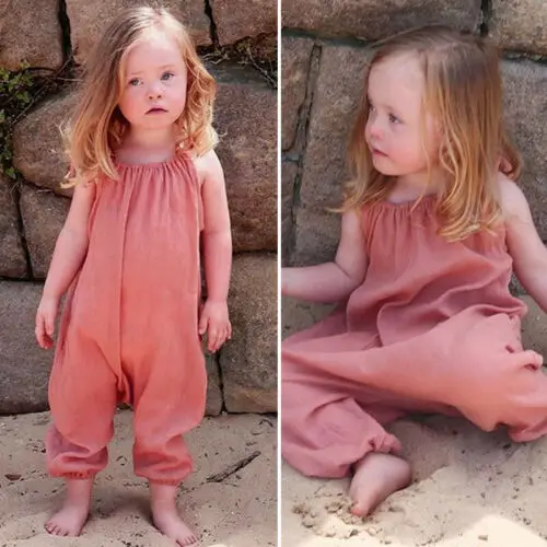 Emmababy/Одежда для новорожденных девочек Однотонные свободные комбинезон без