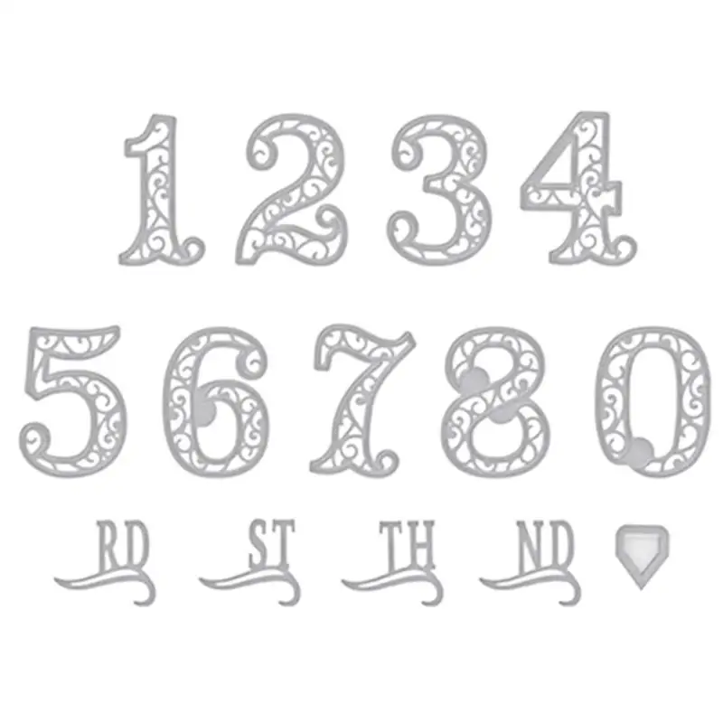 Трафареты для скрапбукинга фотоальбом с цифрами на Рождество металлические