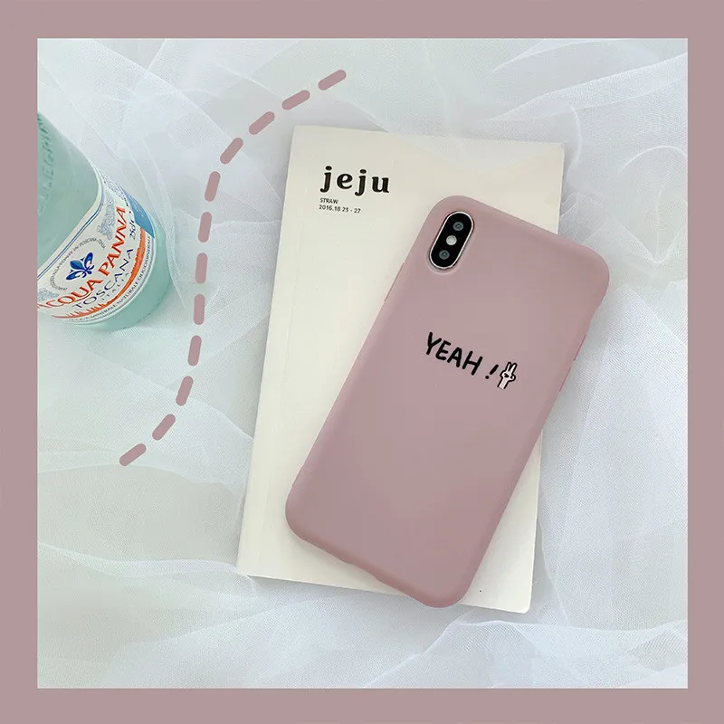 Милый розовый простой чехол для iPhone 7 Puls 6 6S 8 Plus X XS XR Xs Max Ретро мягкий силиконовый |