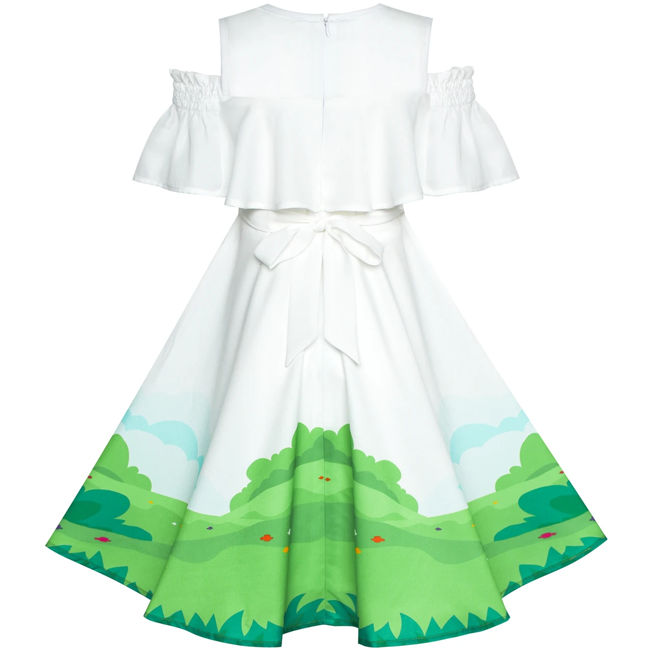 Girls Dress Unicorn Rainbow Cold Shoulder Halloween Costume 2020 Summer Princess Wedding Party Dresses Children Clothes Pageant | Детская