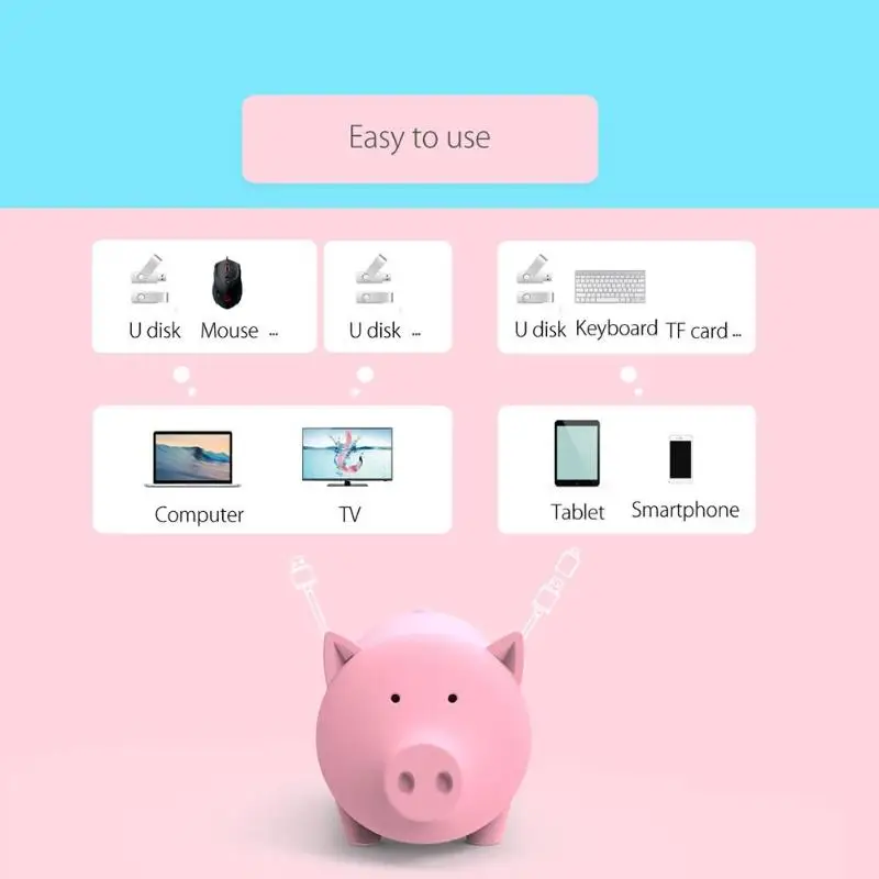 ORICO милый поросенок 3 порты и разъёмы USB 0 концентратор OTG адаптер Card Reader для ПК