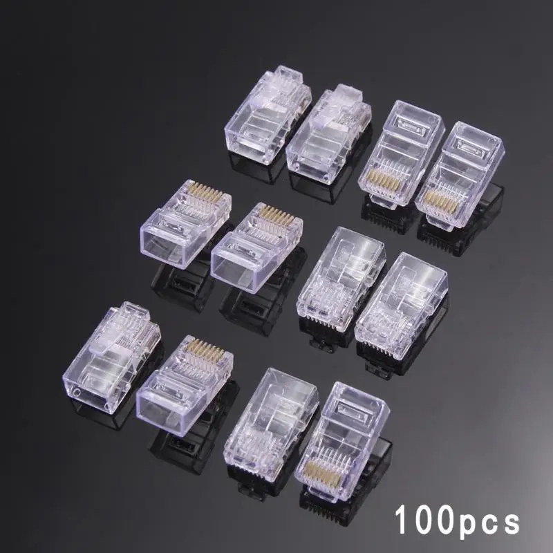 Набор для тестирования кабеля Ethernet набор Обжимные Щипцы + 100 шт. разъемов RJ45 CAT5 Cat5e