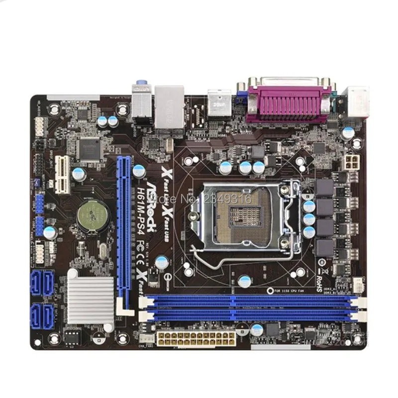 Для материнской платы ASRock H61M-PS4 системная плата H61 слот LGA1155 DDR3 материнская SATA2 USB2.0