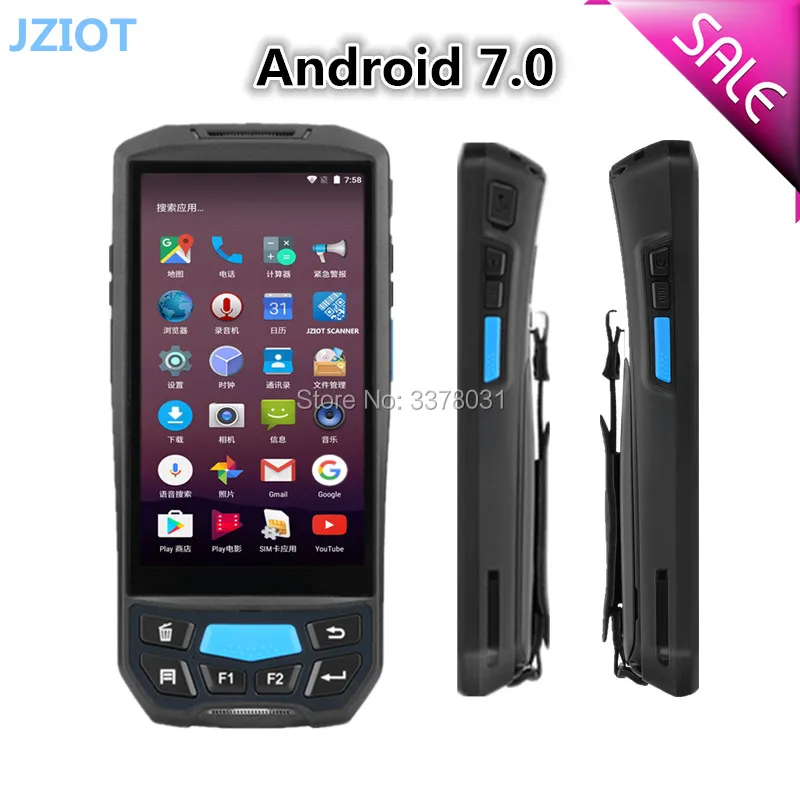V9000 Android 7 0 android pda 1D 2D NFC RFID LF 125K считыватель|Сканеры| |