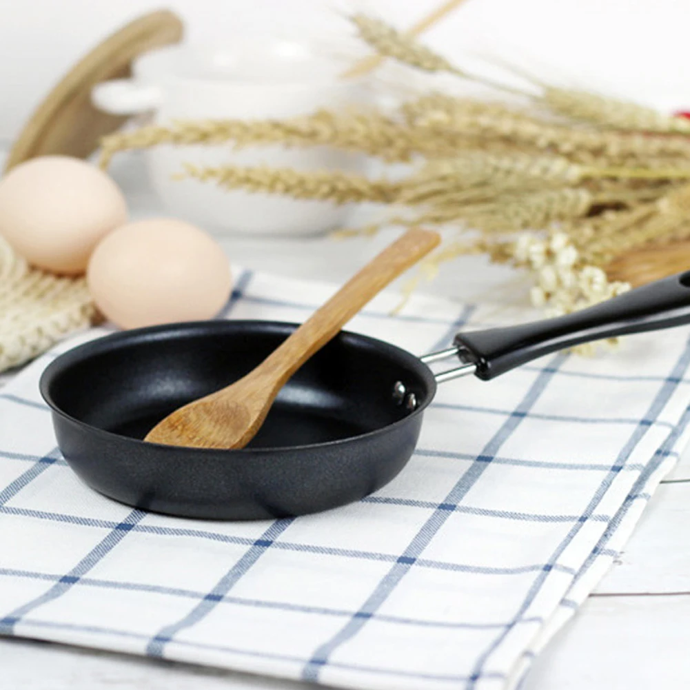 12cm Cute Portable Home Anti-scratch Coating Egg Pot Kitchen Supplies Non Stick Mini Cookware Frying Pan Breakfast Long Handle