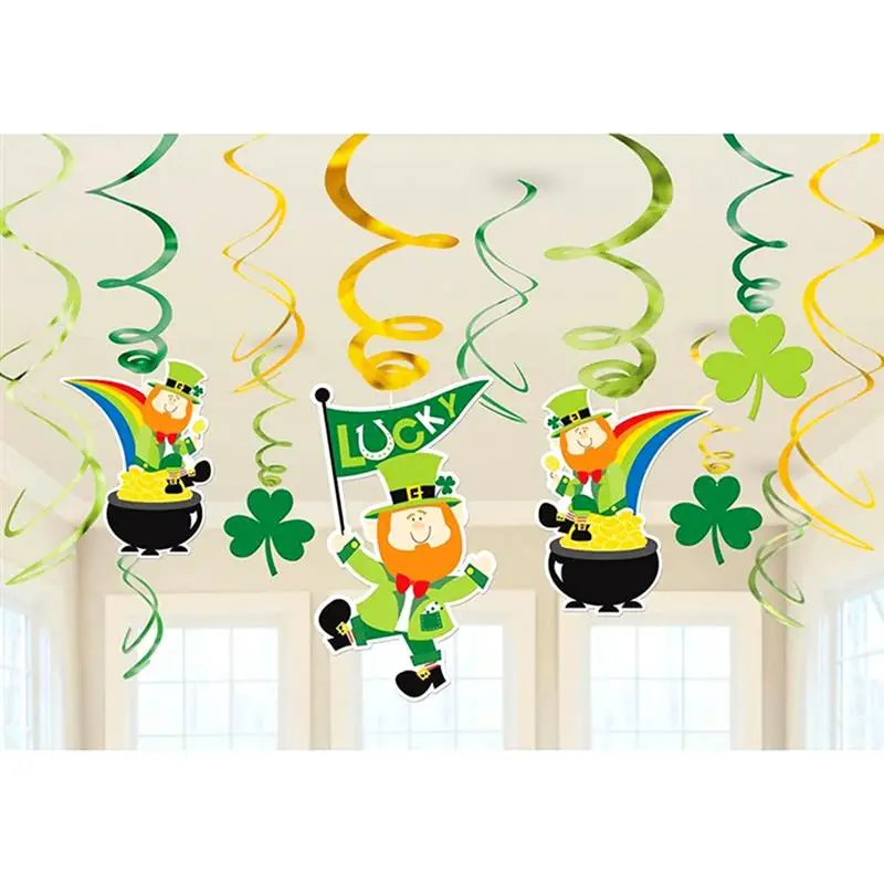 12 шт./компл. День Святого Патрика украшение вихревой St Patrick'S спираль стример