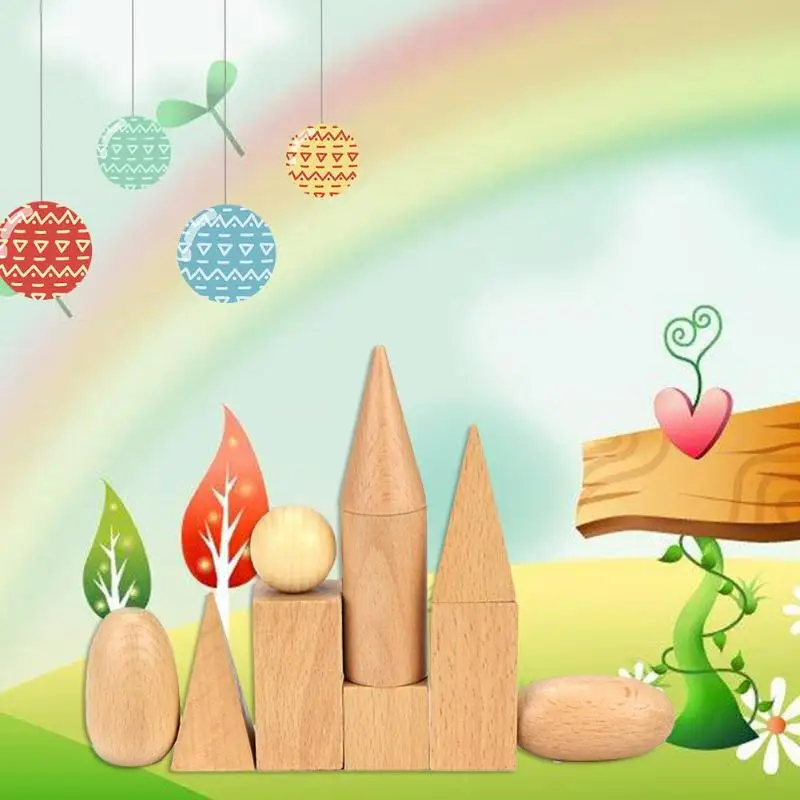 Kids Wooden Geometric Solids Shapes 3-D Montessori Learning Education Puzzle Math Toys For Children Christmas Gift | Игрушки и хобби