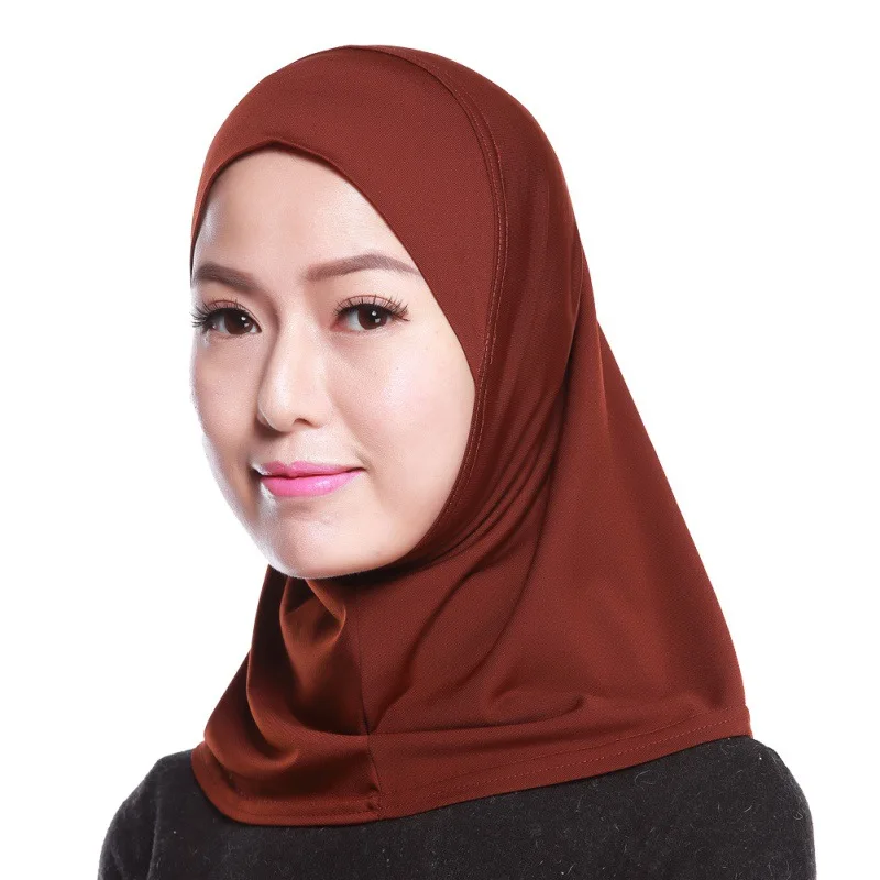 Мода лето мусульманин Для женщин шифон Джерси Hijabdress Исламская Костюмы черный