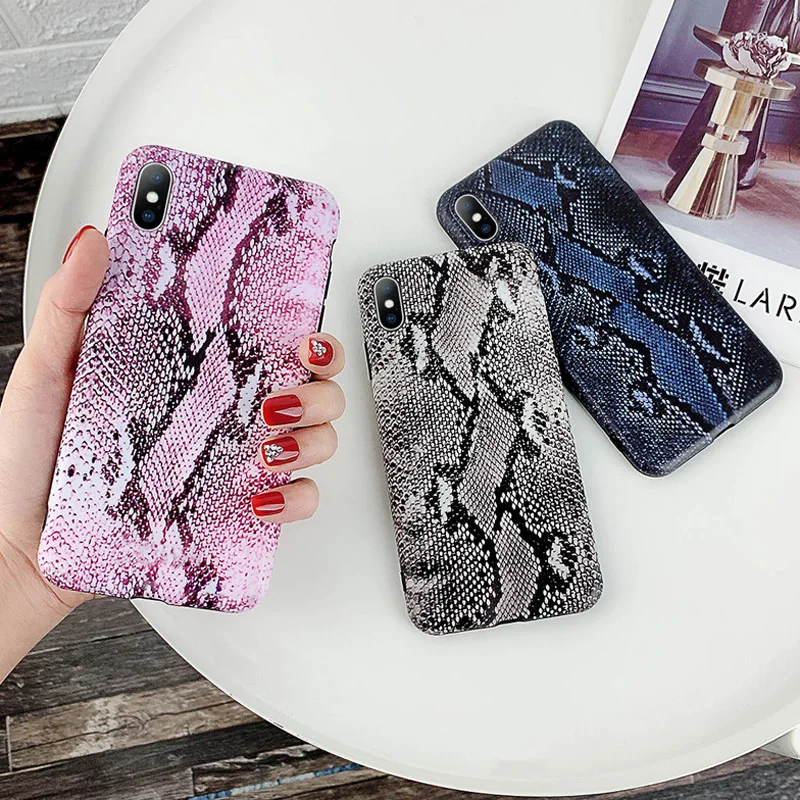 Moskado Snakeskin Texture Phone Case For iPhone 6 6S 7 8 Plus X XR XS Max Luxury Vintage Snake Skin Pattern |