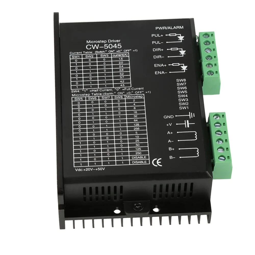 Шаговый двигатель Microstep Driver CW-5045 4.5A 24V-50VDC для гибридных двигателей ЧПУ 1 шт. |