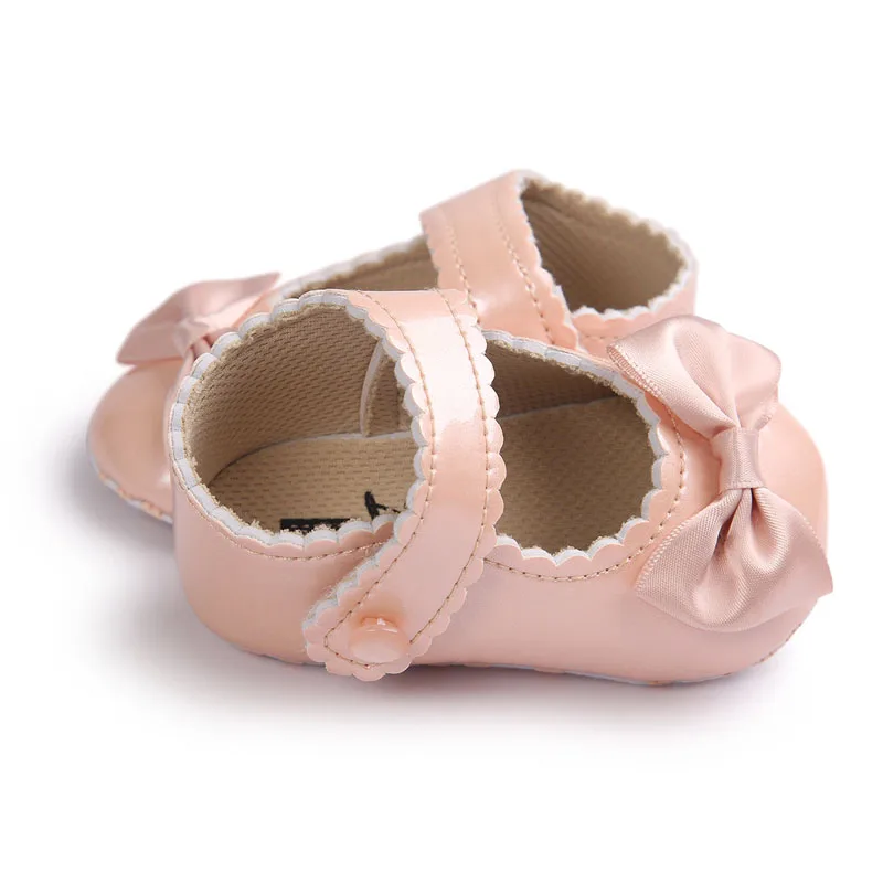 Autumn Soft Sole Girl Baby Shoes PU First Walkers Butterfly-knot Princess Moccasins Shoe 0-18 Months |