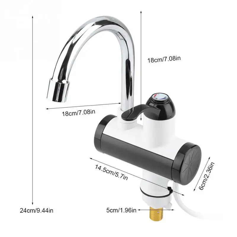 

220V 3000W Temperature Display Hot and Cold Water Dispenser Basin Faucet Electric Faucet Instant Water Heater Heating Faucet.