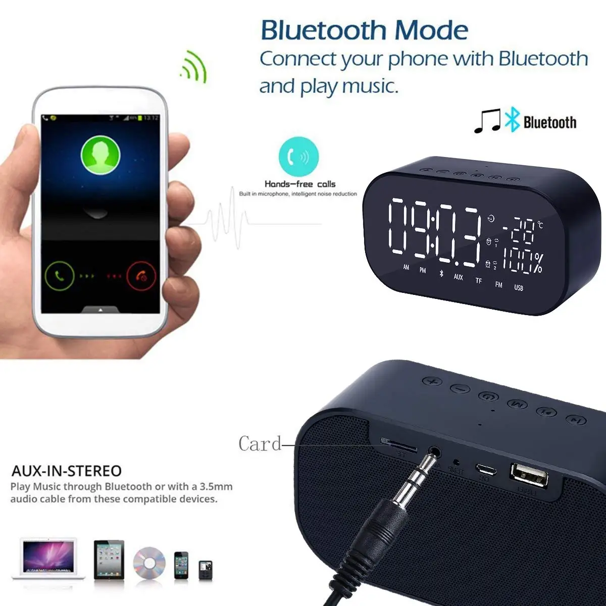 IG Led Будильник Радио для спальни цифровые часы могут использоваться в качестве