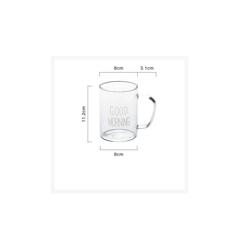 

1 Pcs Lovely Eco-friendly Glass Breakfast Cup Coffee Tea Milk Juice Yogurt Creative Good Morning Mug Gifts For Party