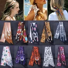 Женский шарф, элегантная повязка для волос, из шелка и атласа, квадратный головной убор, винтажный галстук, лента для сумки с изображением животных