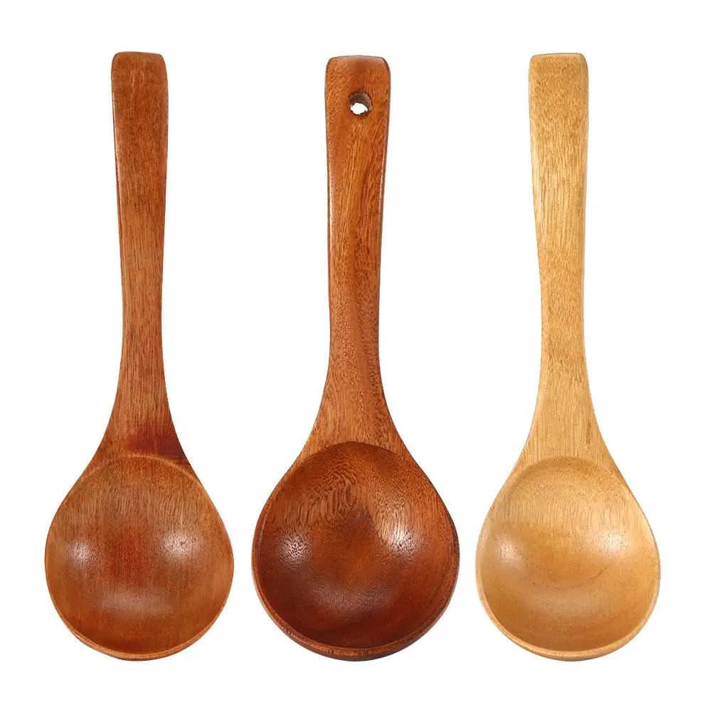 Чистый натуральный деревянный ковш с длинной ручкой кухонная ложка инструмент