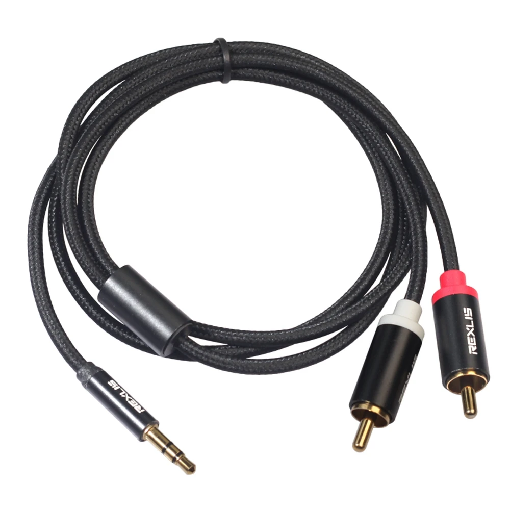 REXLIS 3 5 мм до 2Rca Y сплиттер стерео аудио кабель двунаправленный 2 Rca Aux мужской тип