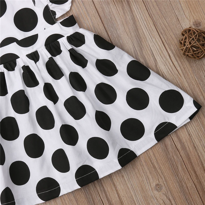 Праздничное платье для дня рождения девочек мини-платье в горошек с оборками без